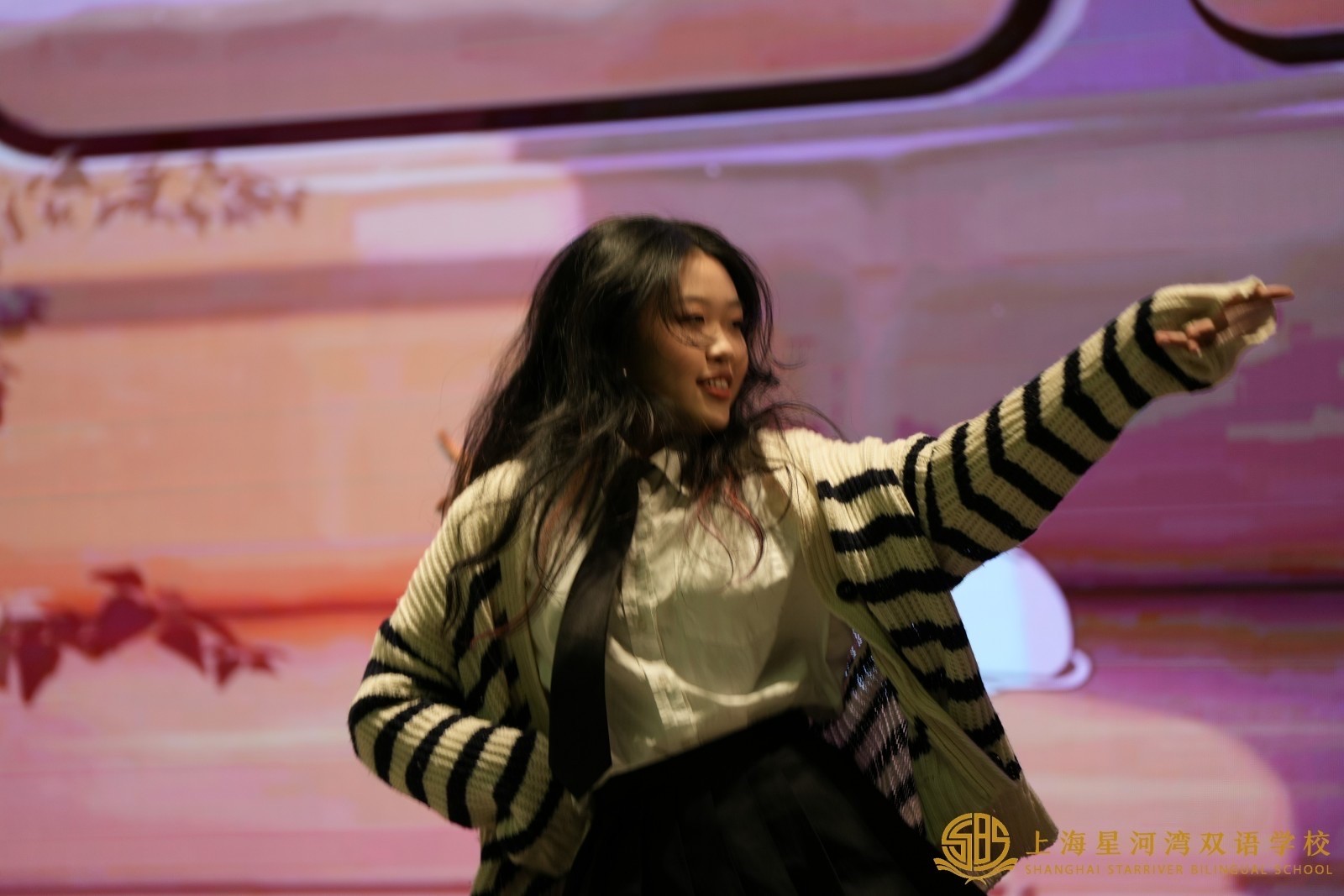 Cherry dancing on stage