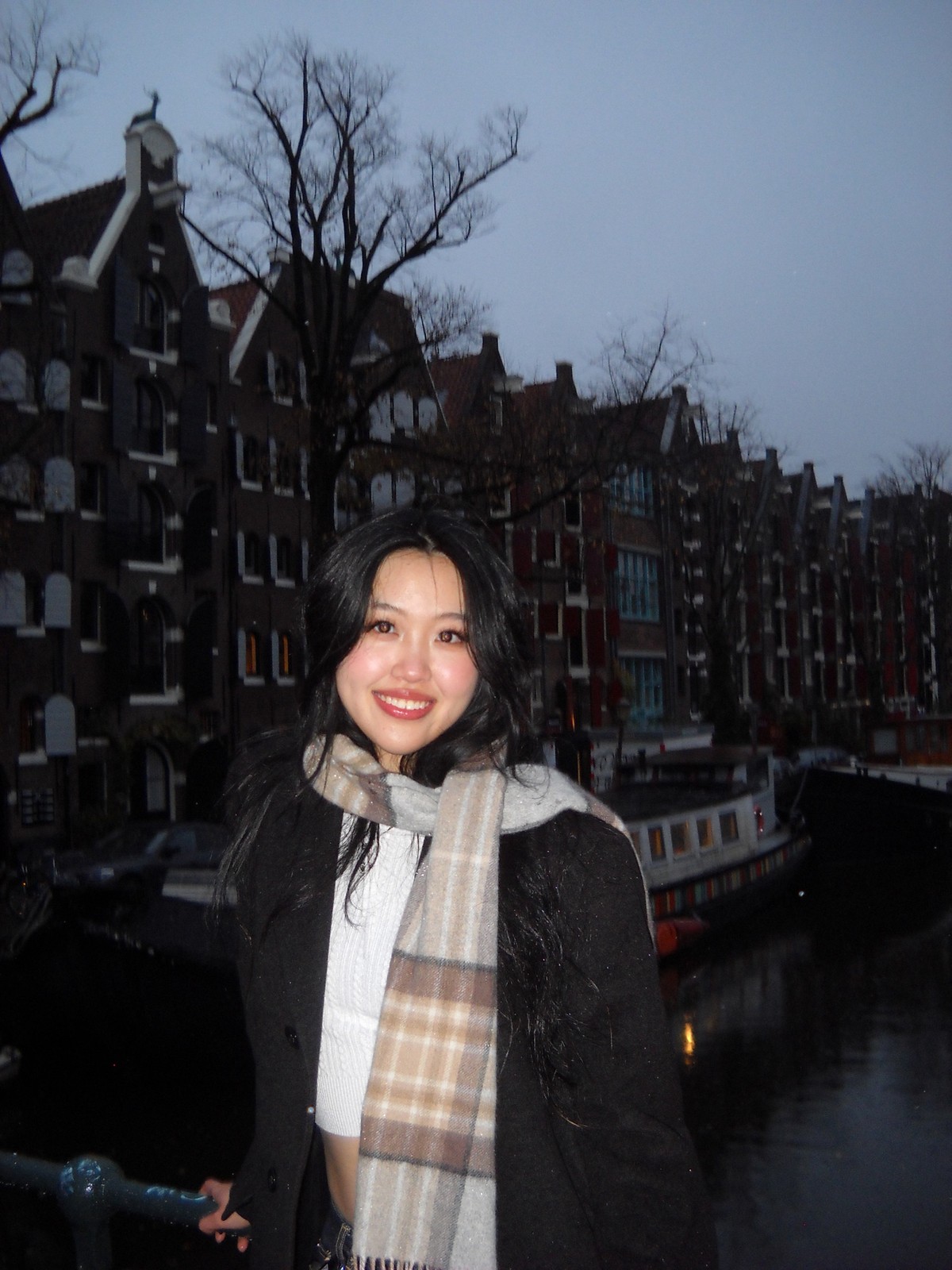 Cherry by a canal at dusk