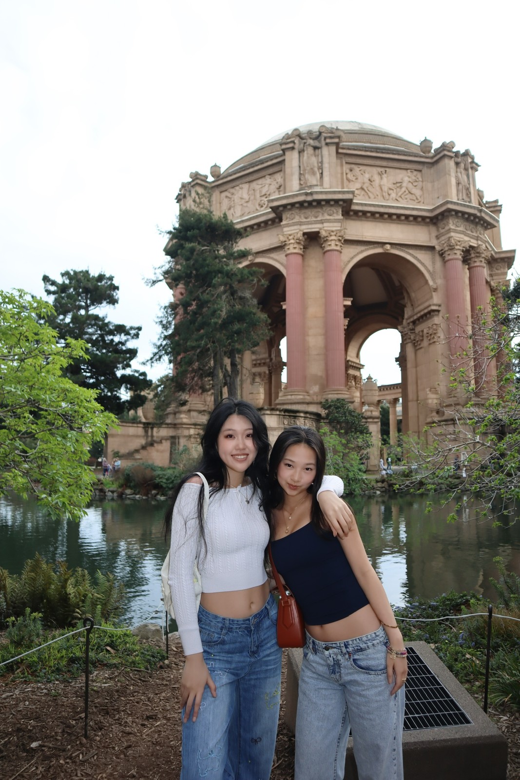 Cherry and a friend in front of a domed rotunda
