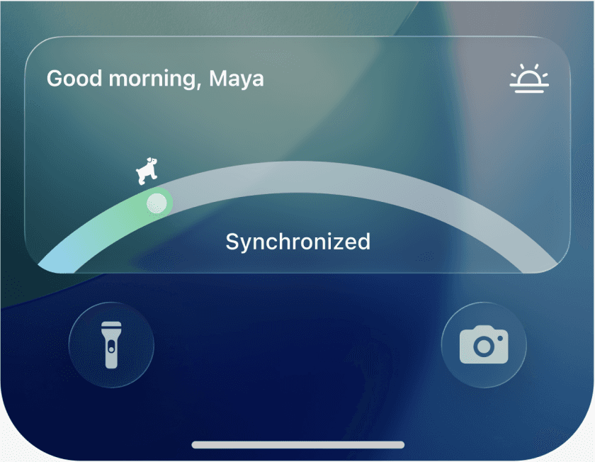 Lock screen widget: Synchronized